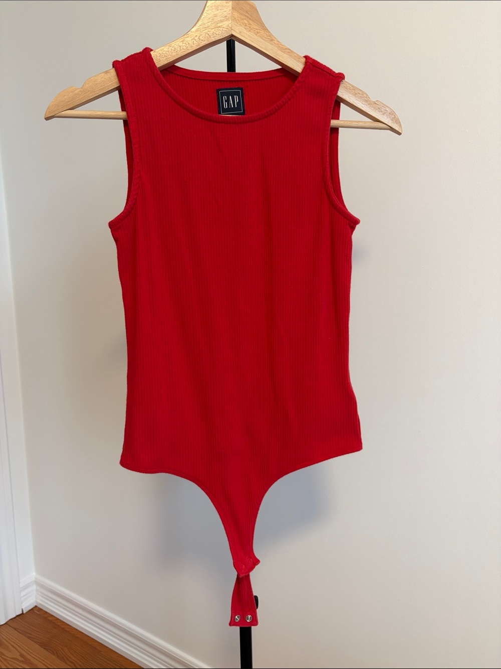 GAP Red Ribbed Sleeveless Cotton Bodysuit SP
